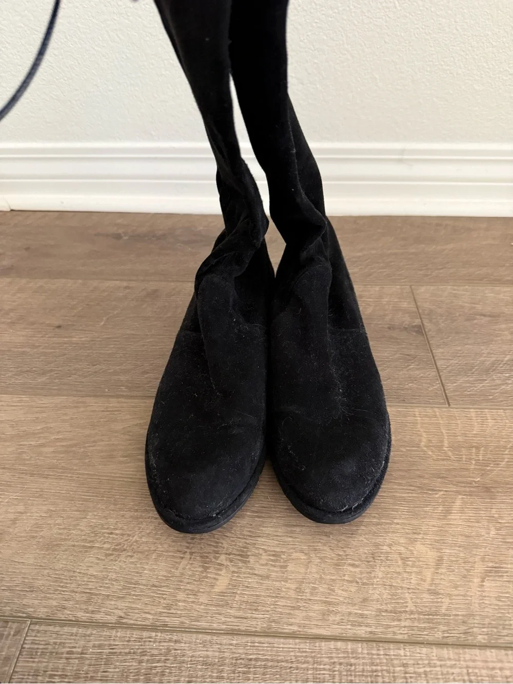 Stuart Weitzman Lowland Black Over-the-Knee Suede Boots